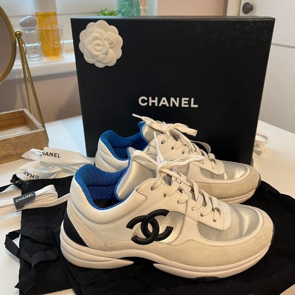 CHANEL Shoes - Chanel Women's Grey and Blue Trainers